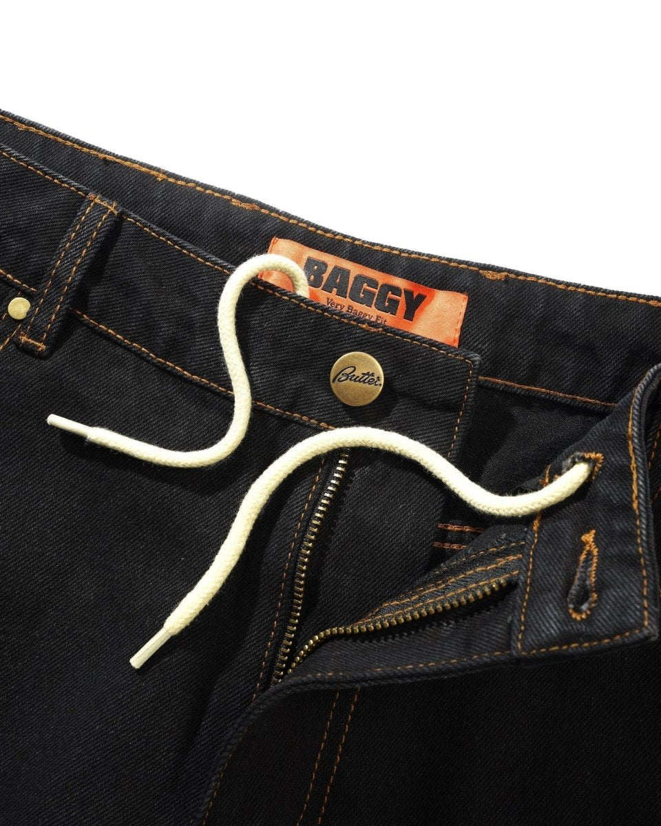 Butter Goods Baggy Denim Jeans in Washed Black - Goodnews Skateshop