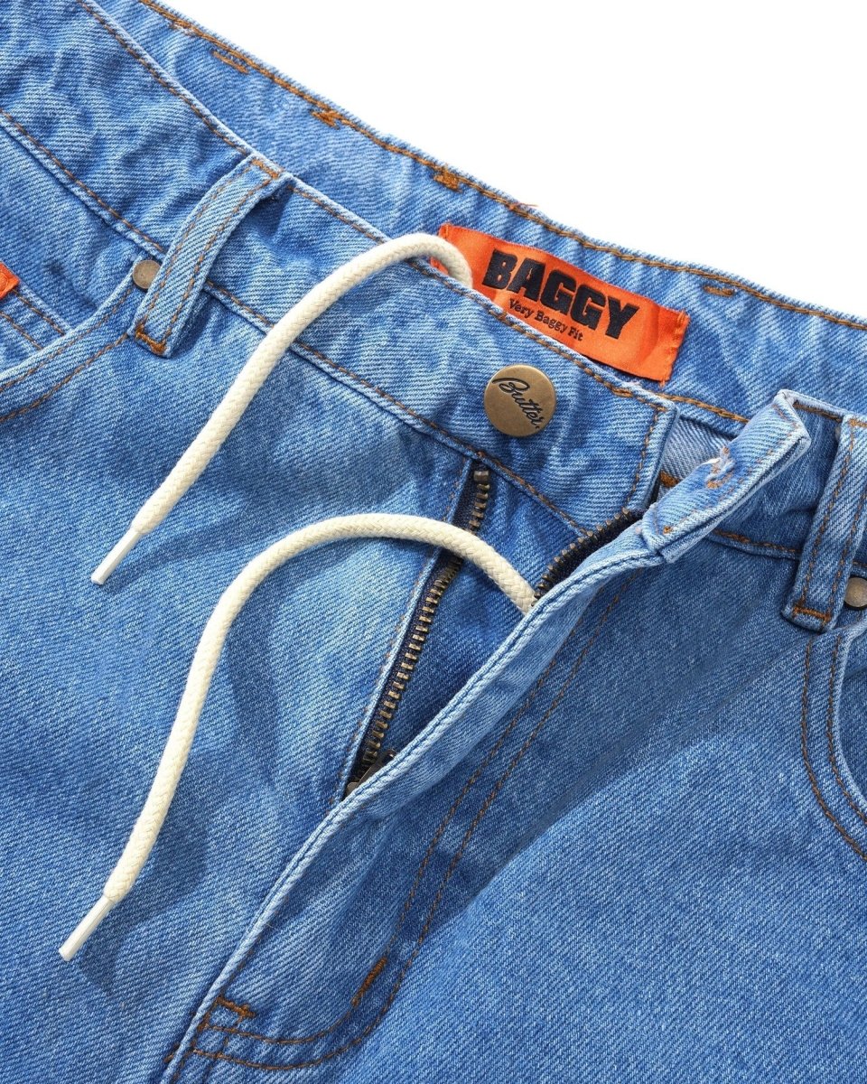 Butter Goods Baggy Denim Jeans in Washed Indigo - Goodnews Skateshop