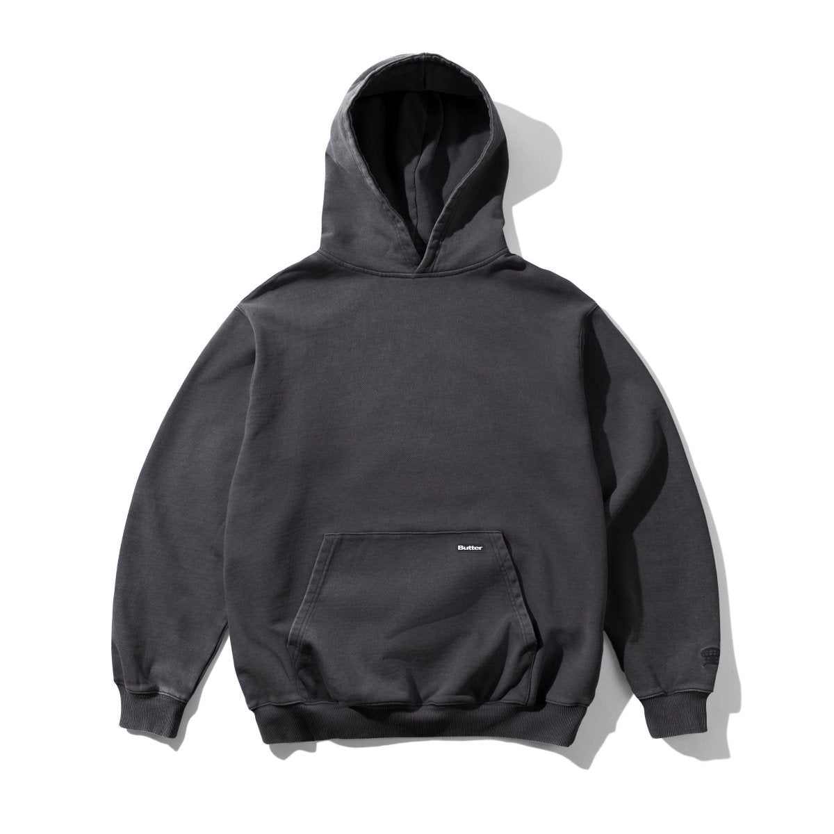 Butter Goods Basic Pullover Hoodie in Washed Black - Goodnews Skateshop