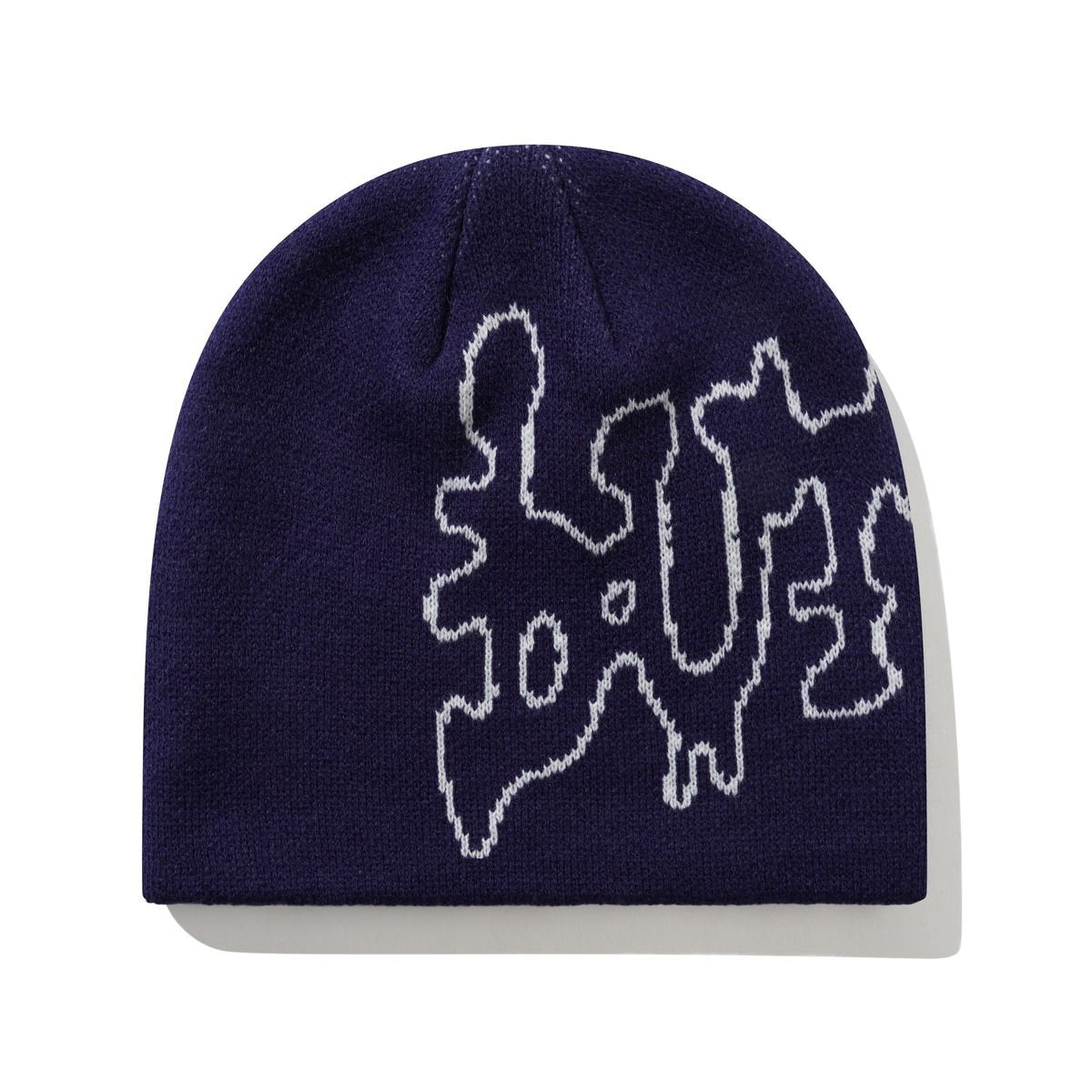 Butter Goods Blotch Skully Beanie in Navy - Goodnews Skateshop