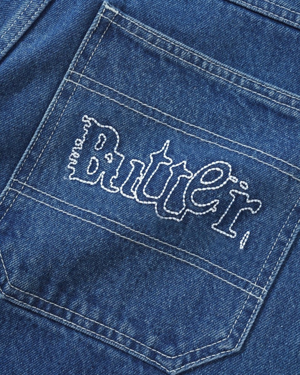 Butter Goods Breakdown Relaxed Denim Jeans in Solid Blue - Goodnews Skateshop