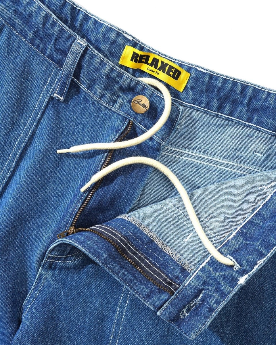 Butter Goods Breakdown Relaxed Denim Jeans in Solid Blue - Goodnews Skateshop