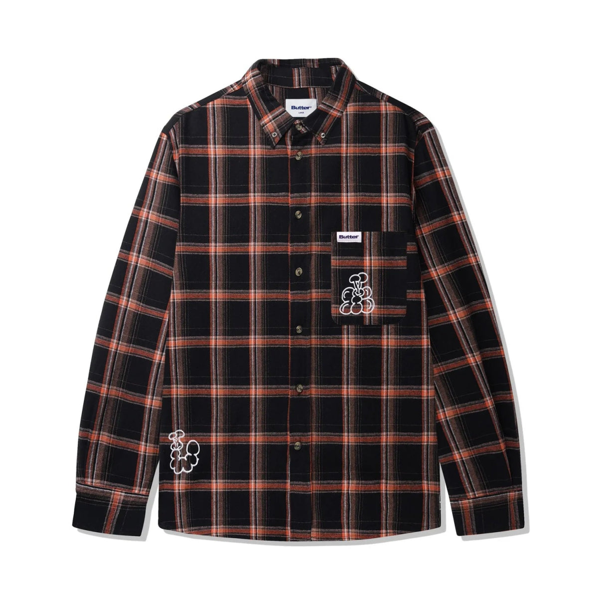 Butter Goods Bugs Flannel Shirt in Black - Goodnews Skateshop