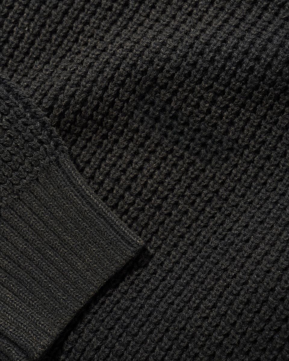 Butter Goods Distressed Waffle Knit Sweater in Washed Black - Goodnews Skateshop