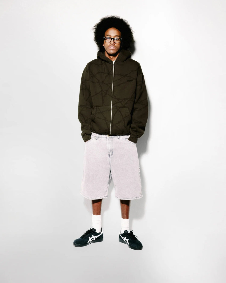 Butter Goods Encounter Denim Shorts in Washed Soft Grey - Goodnews Skateshop
