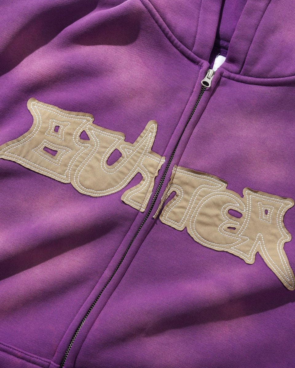 Butter Goods Encounter Zip - Thru Hoodie in Washed Purple - Goodnews Skateshop