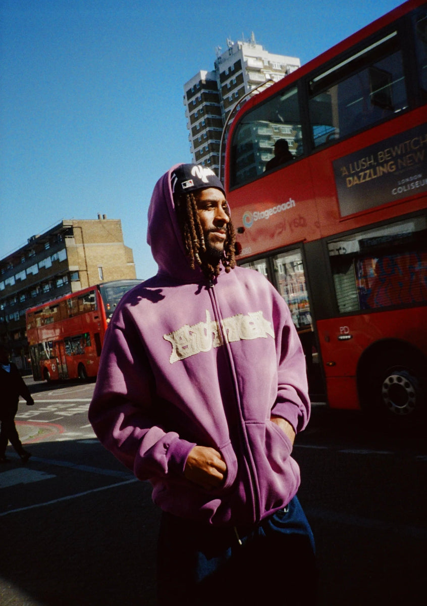 Butter Goods Encounter Zip - Thru Hoodie in Washed Purple - Goodnews Skateshop