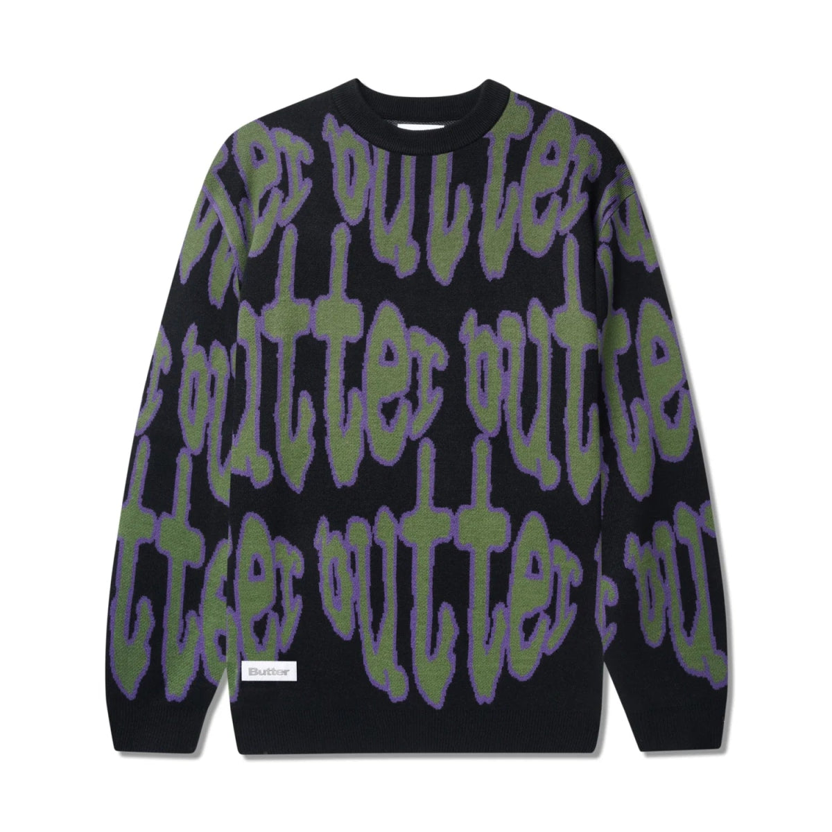 Butter Goods Frenzy Knit Sweater in Black - Goodnews Skateshop