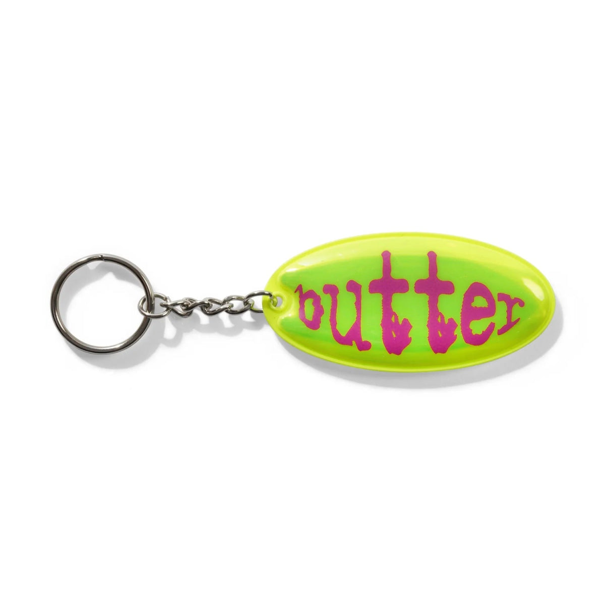 Butter Goods Frenzy Reflective Key Chain in Safety Yellow - Goodnews Skateshop