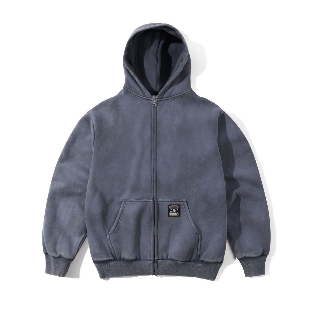 Butter Goods Garage Zip - Thru Hoodie in Faded Navy - Goodnews Skateshop