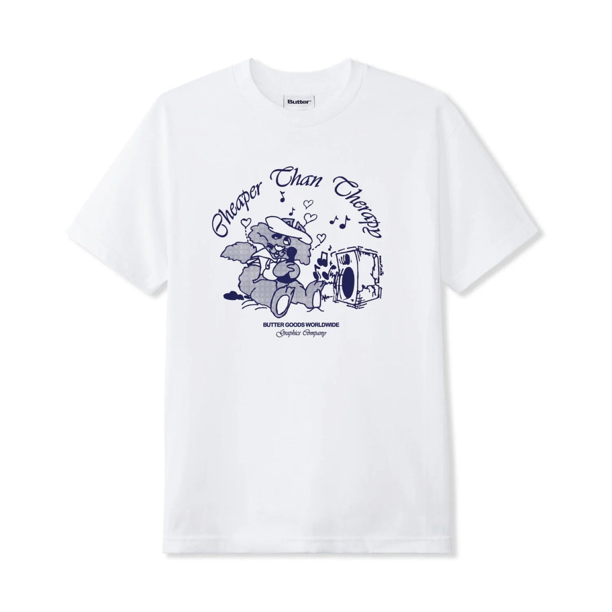 Butter Goods Karaoke T-Shirt in White - Goodnews Skateshop