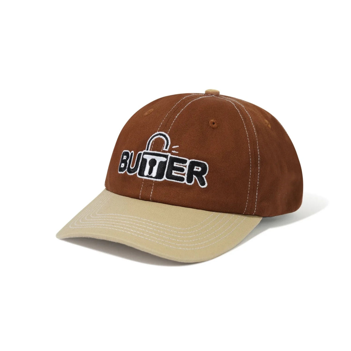 Butter Goods Lock 6 Panel Cap in Oak/Tan - Goodnews Skateshop