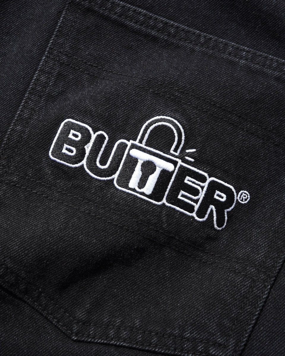 Butter Goods Lock Baggy Denim Jeans in Black - Goodnews Skateshop