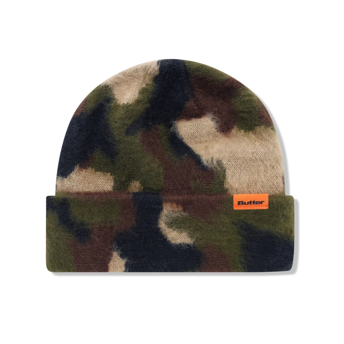 Butter Goods Mohair Camo Cuff Beanie in Fatigue - Goodnews Skateshop