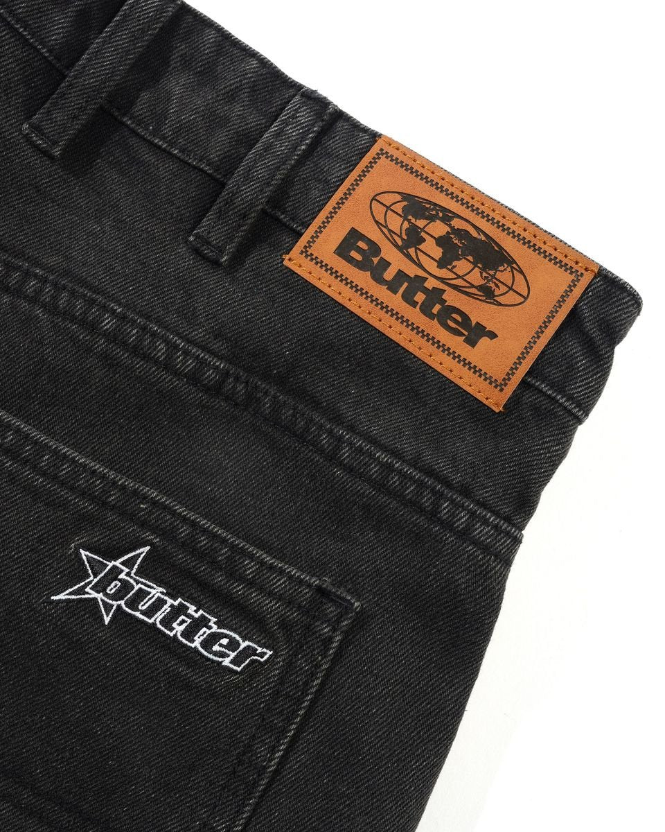 Butter Goods Racer Denim Jean in Faded Black - Goodnews Skateshop