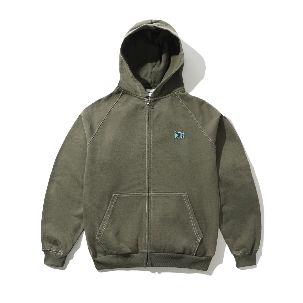 Butter Goods Sketch Zip - Thru Hoodie in Army - Goodnews Skateshop