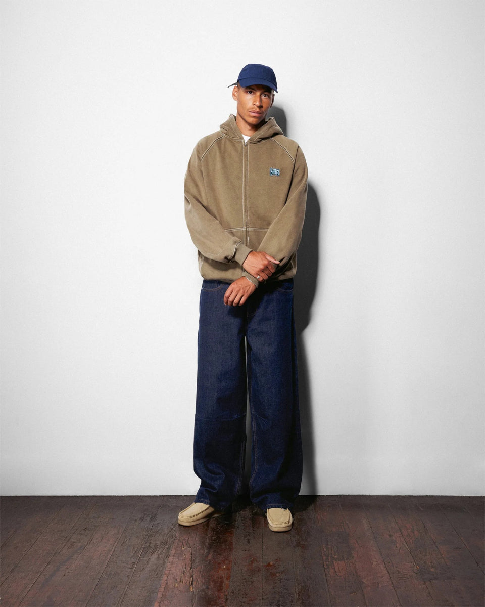 Butter Goods Sketch Zip - Thru Hoodie in Army - Goodnews Skateshop