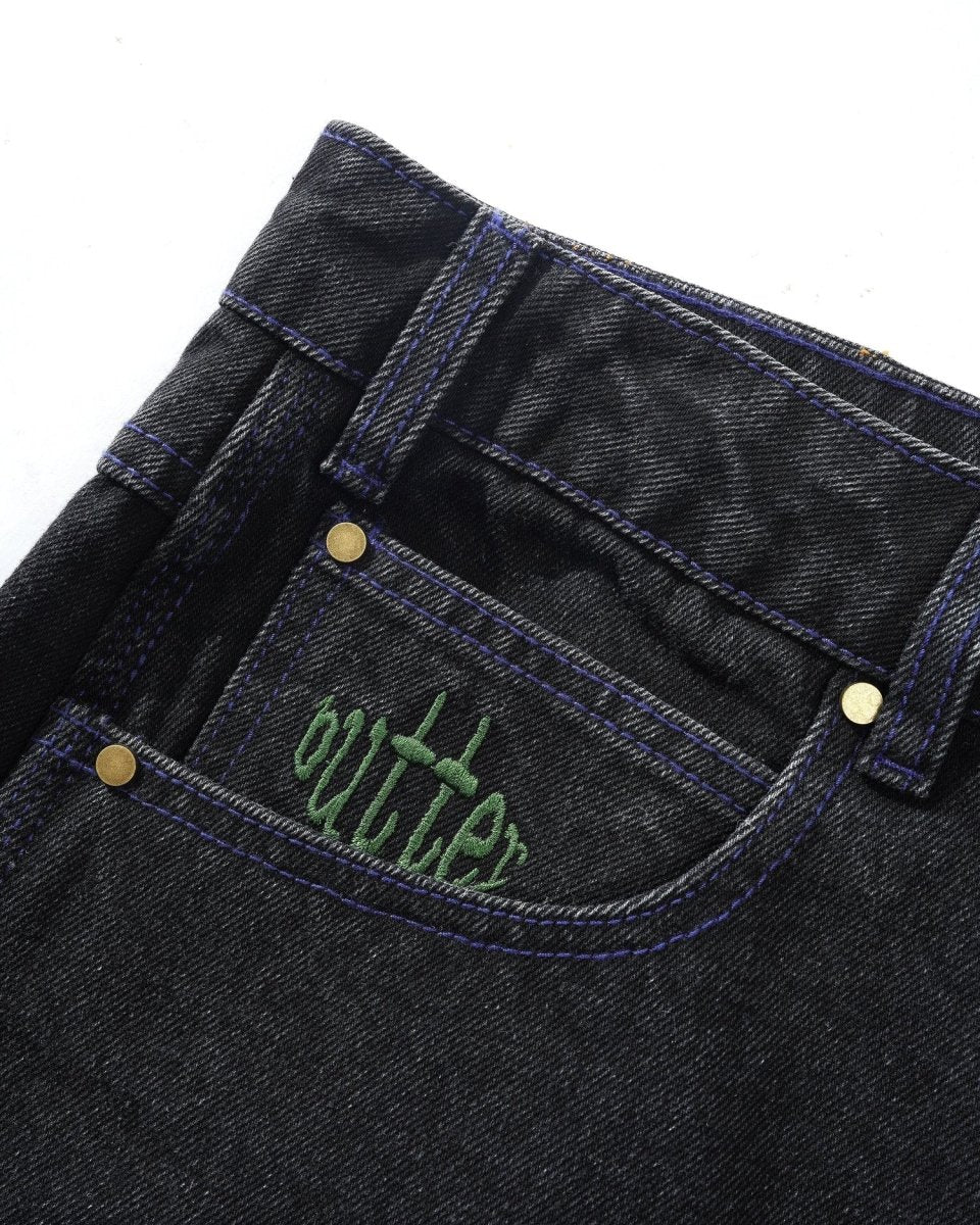 Butter Goods Spider Denim Jeans in Washed Black - Goodnews Skateshop