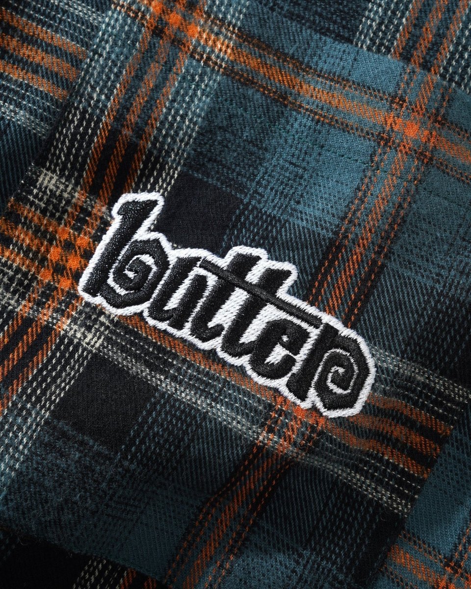 Butter Goods Swirl Plaid Shirt in Blue/Orange - Goodnews Skateshop