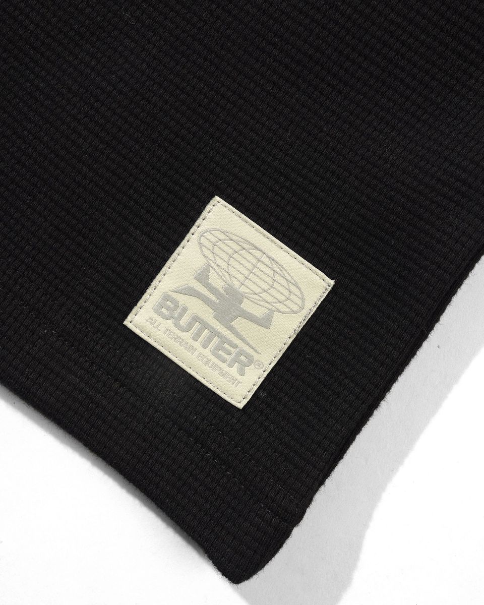Butter Goods Waffle Longsleeve Top in Black - Goodnews Skateshop