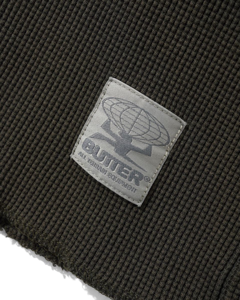 Butter Goods Waffle Longsleeve Top in Washed Dark Grey - Goodnews Skateshop