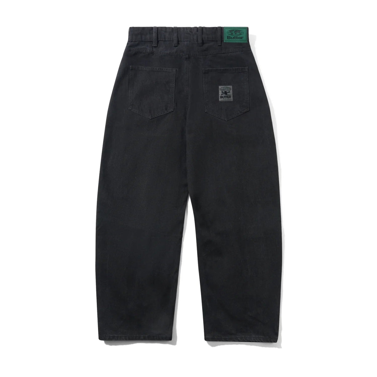 Butter Goods Wide Cut Denim Jeans in Dark Washed Black - Goodnews Skateshop