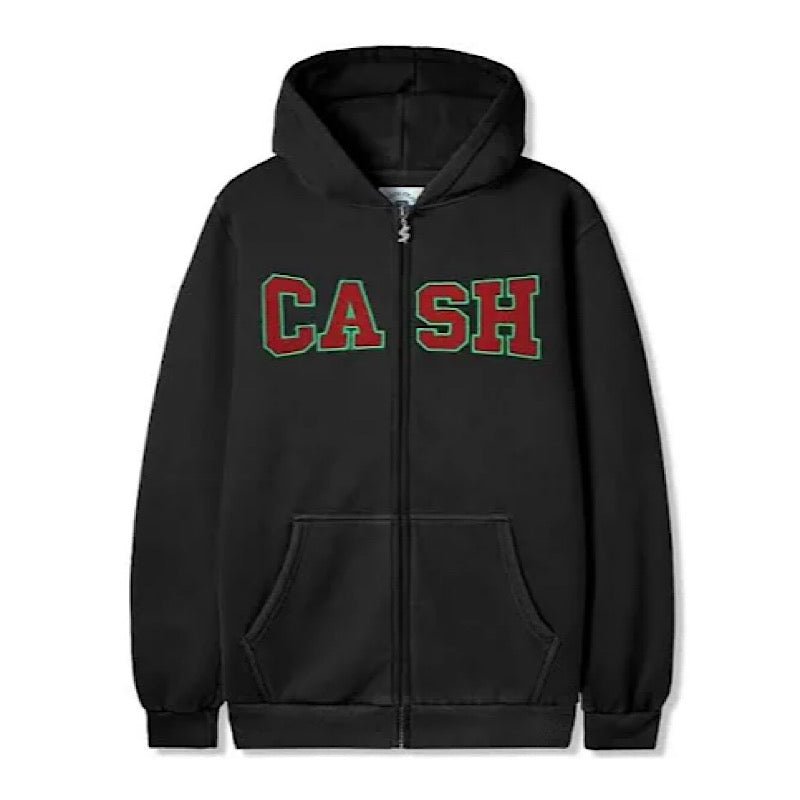 Cash Only Campus Zip - Thru Hoodie in Washed Black - Goodnews Skateshop