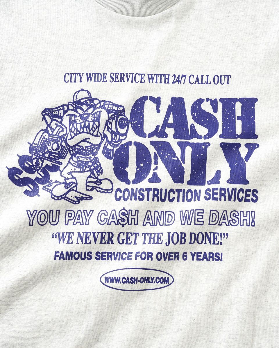 Cash Only Dash T-Shirt in Ash - Goodnews Skateshop