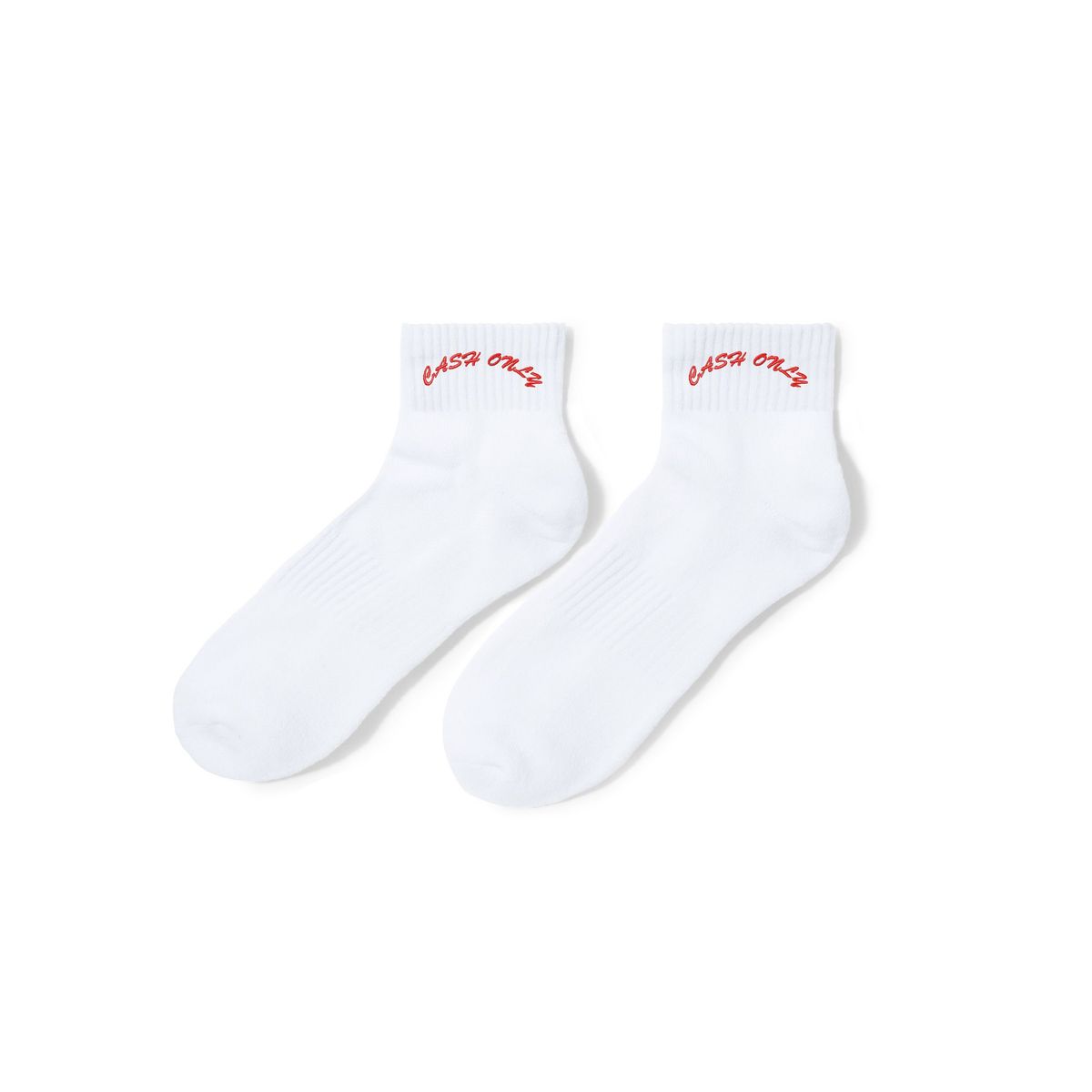 Cash Only Logo Ankle Socks in White - Goodnews Skateshop