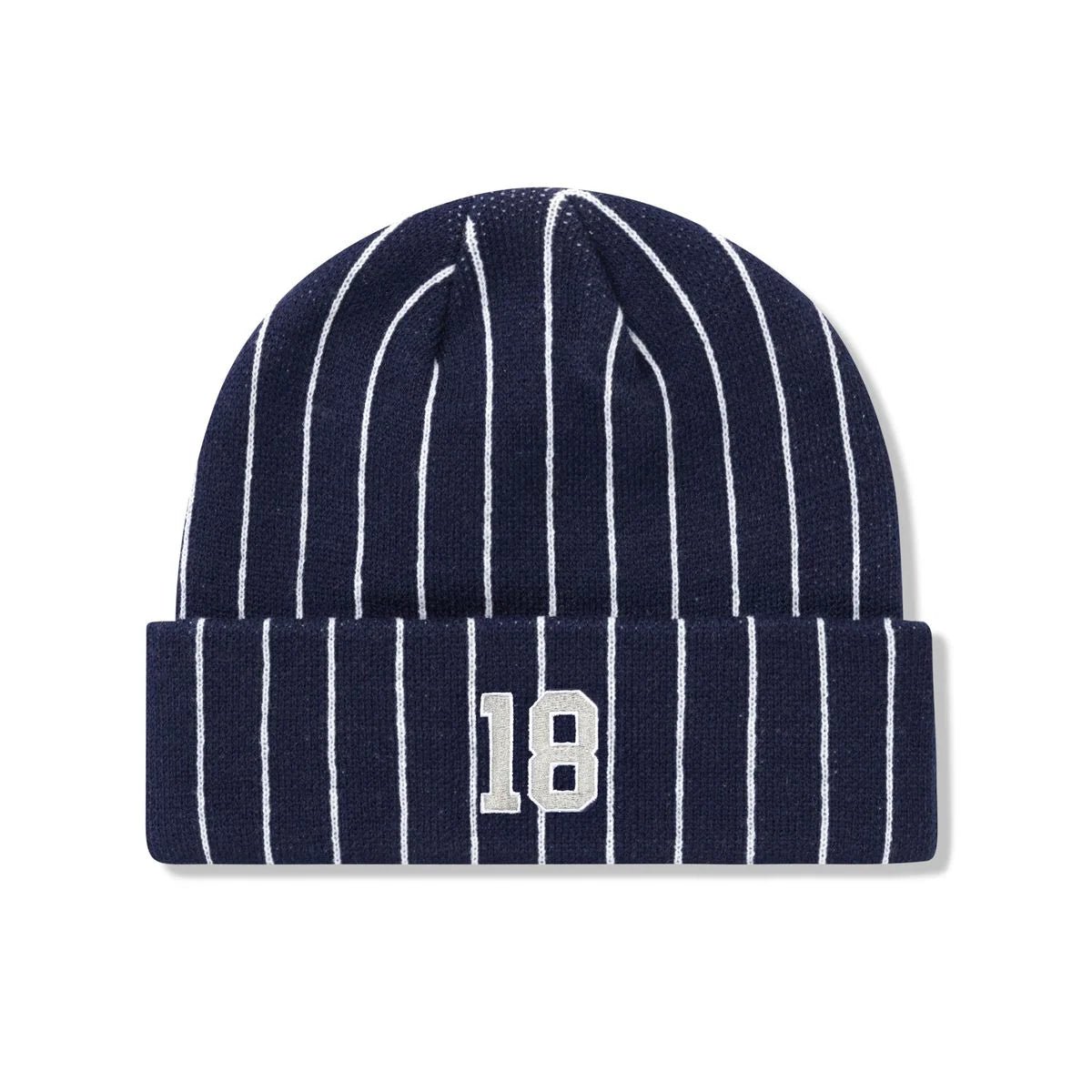 Cash Only Pinstripe Beanie in Navy - Goodnews Skateshop