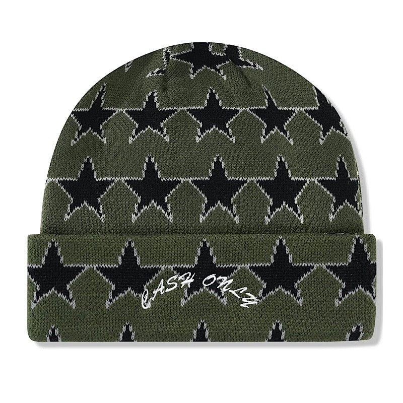 Cash Only Star Beanie in Army - Goodnews Skateshop