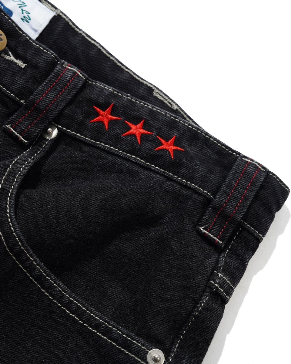 Cash Only Stars Denim Jeans in Washed Black - Goodnews Skateshop