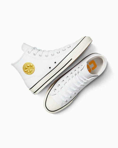 Converse CONS CTAS Pro Hi in White/Gold/Egret - Goodnews Skateshop
