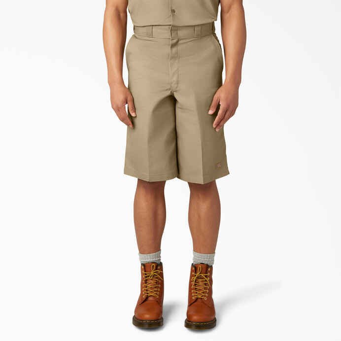 Dickies 13" Loose Fit Flat Front Work Shorts in Khaki - Goodnews Skateshop