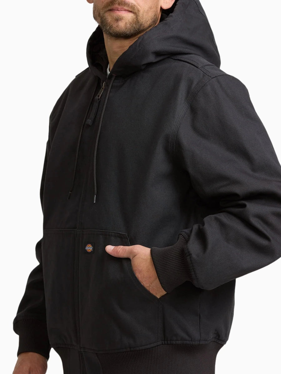 Dickies Hooded Duck Bomber Jacket in Black - Goodnews Skateshop