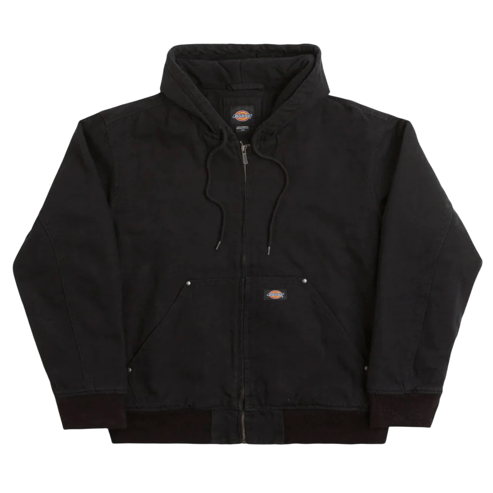 Dickies Quilted Lined Woven Duck Jacket in Black - Goodnews Skateshop