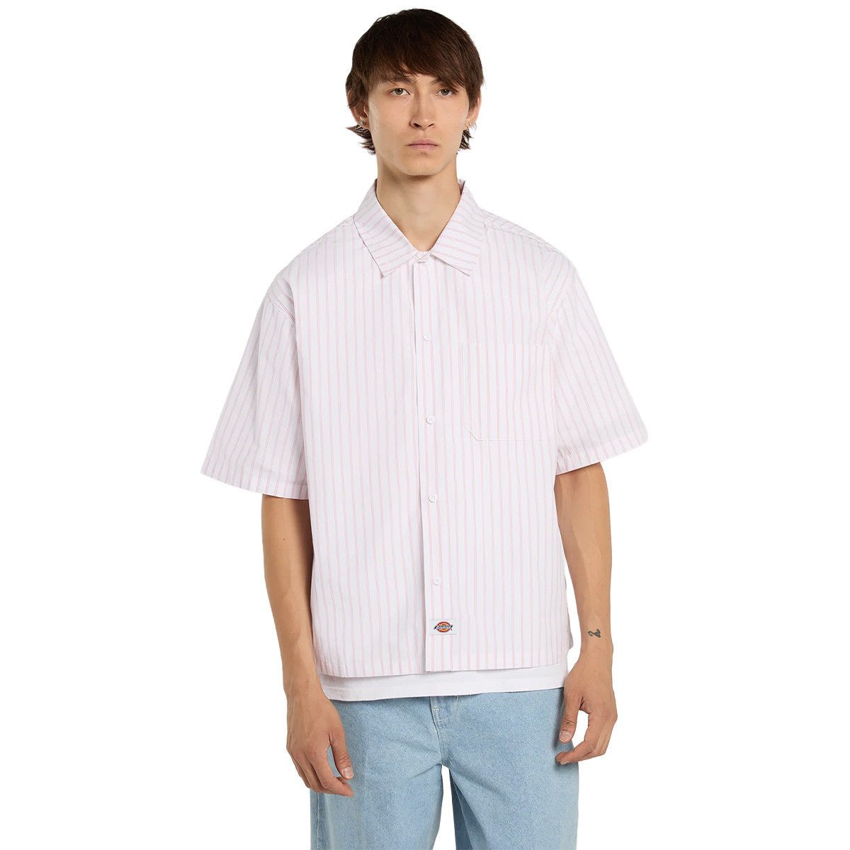 Dickies Venedocia Stripe Shirt in White - Goodnews Skateshop