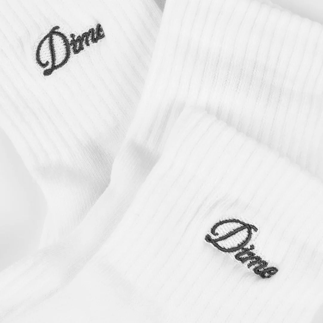 Dime 2 Pack Ankle Socks in White - Goodnews Skateshop