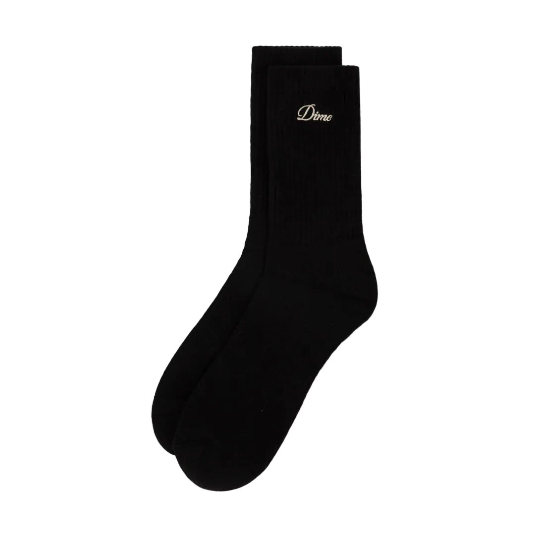 Dime 2 Pack Crew Socks in Black - Goodnews Skateshop