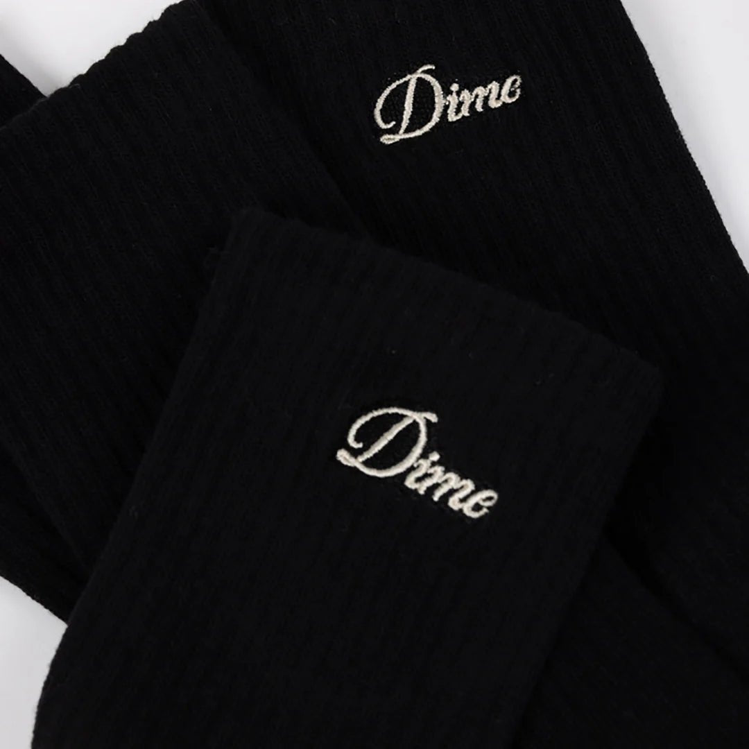Dime 2 Pack Crew Socks in Black - Goodnews Skateshop