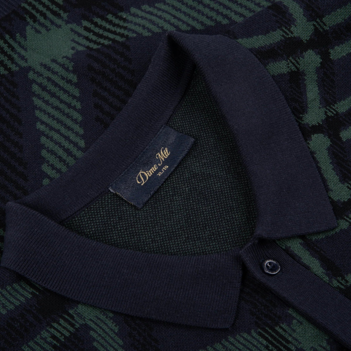 Dime Antique Polo in Navy Multi - Goodnews Skateshop