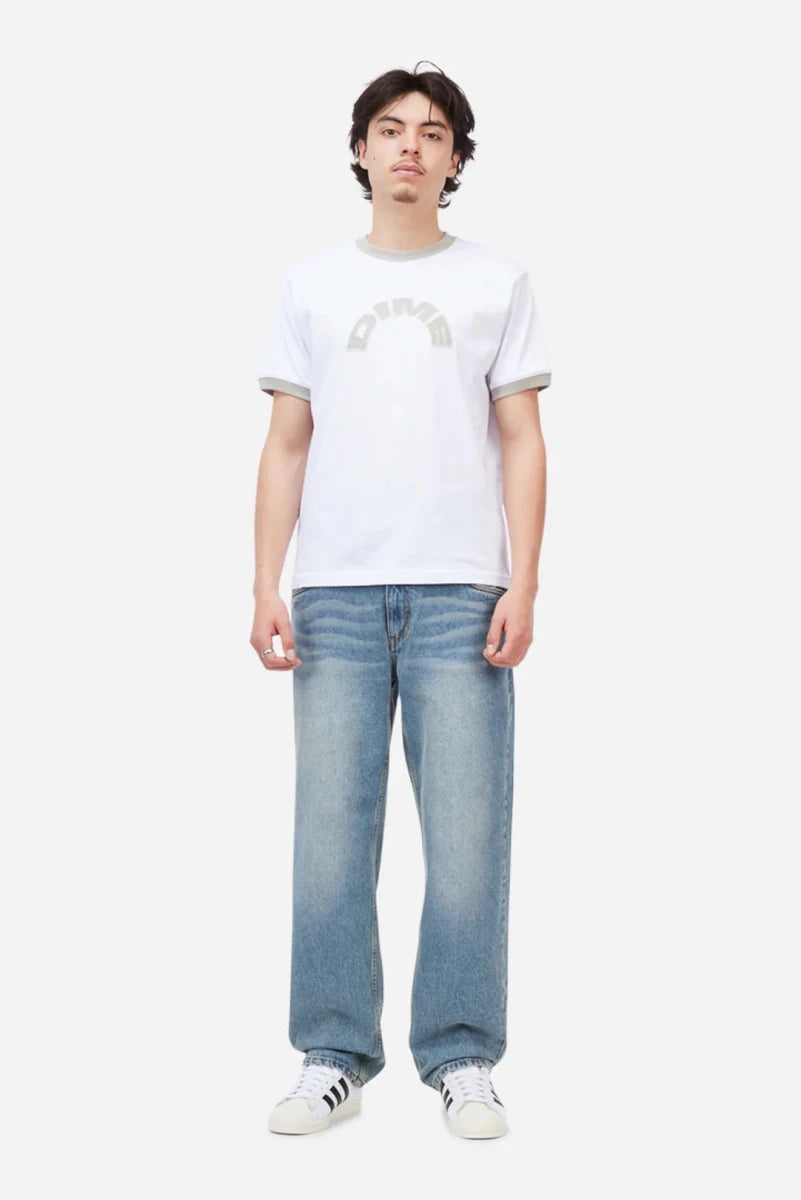Dime Arch Ringer T-Shirt in White - Goodnews Skateshop