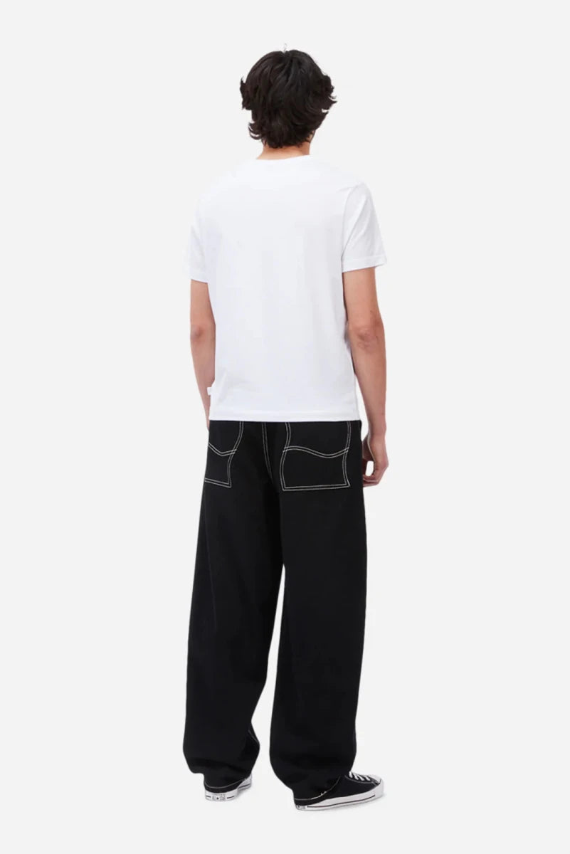 Dime Baggy Denim Pants in Black Contrast Stitch - Goodnews Skateshop