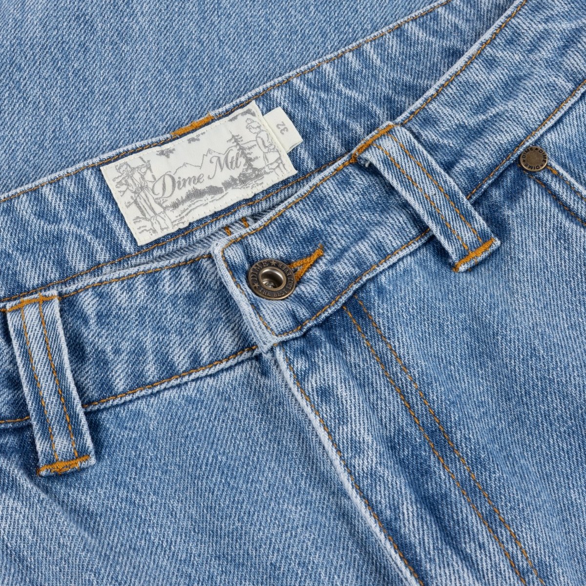 Dime Baggy Denim Pants in Premium Blue Washed - Goodnews Skateshop