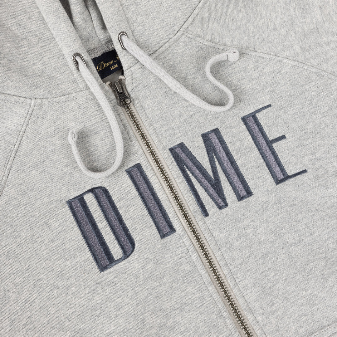Dime Blocks Zip Hoodie in Heather Gray - Goodnews Skateshop
