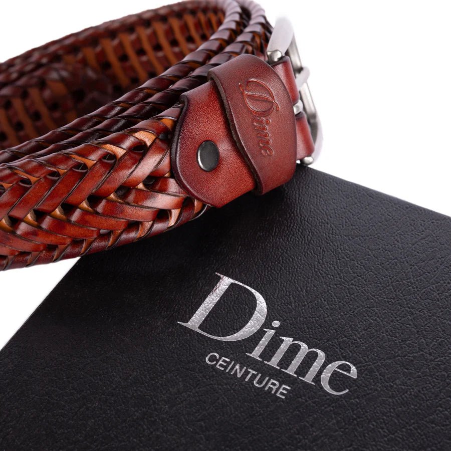 Dime Braided Leather Belt in Caramel/Brown - Goodnews Skateshop