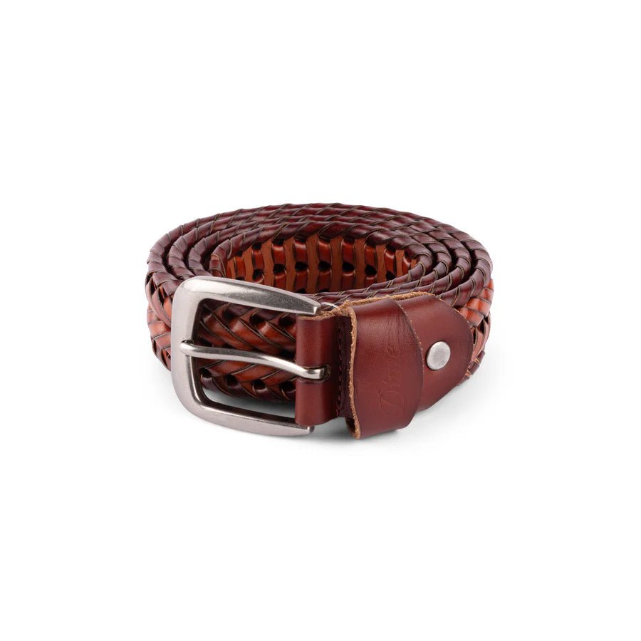 Dime Braided Leather Belt in Caramel/Brown - Goodnews Skateshop