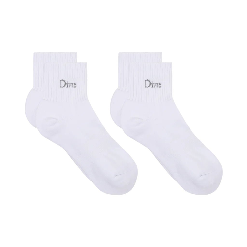 Dime Classic 2 Pack Socks in White - Goodnews Skateshop