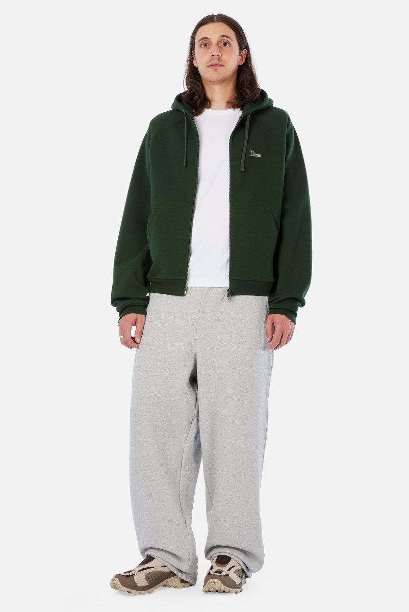 Dime Classic Logo Zip Hoodie in Mountain Green - Goodnews Skateshop