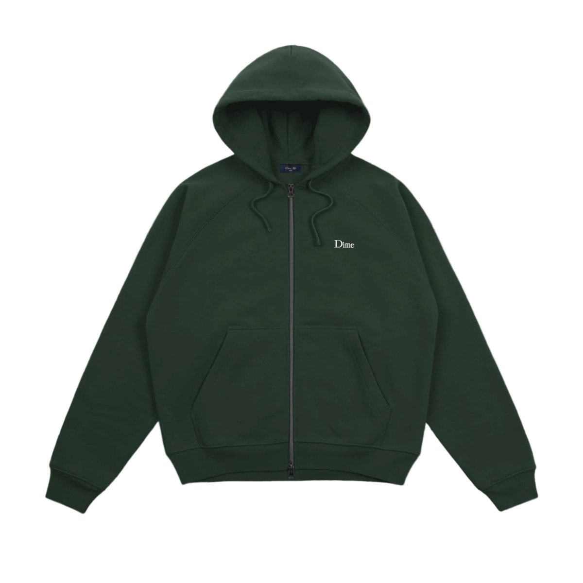 Dime Classic Logo Zip Hoodie in Mountain Green - Goodnews Skateshop
